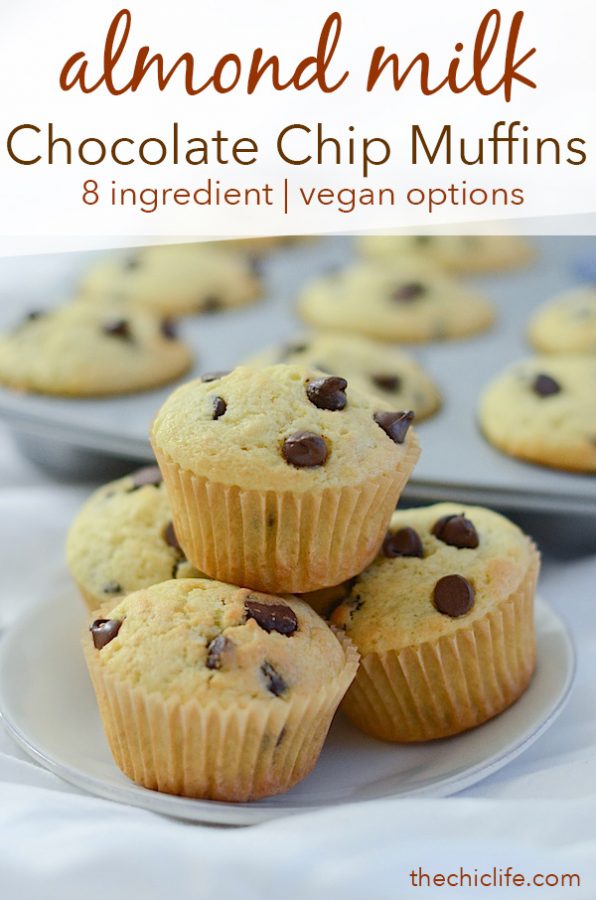 Chocolate Chip Muffins Recipe Made With Almond Milk The Chic Life