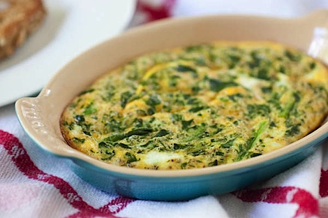 Individual Spinach Cheddar Egg Bake Recipe