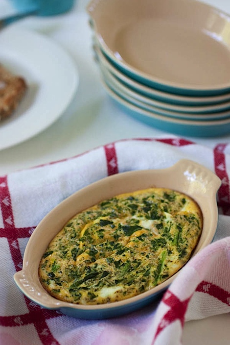 Individual Spinach Cheddar Egg Bake Recipe