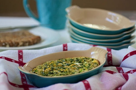 Individual Spinach Cheddar Egg Bake Recipe