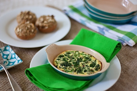 Individual Italian Spinach Parmesan Egg Bake Recipe