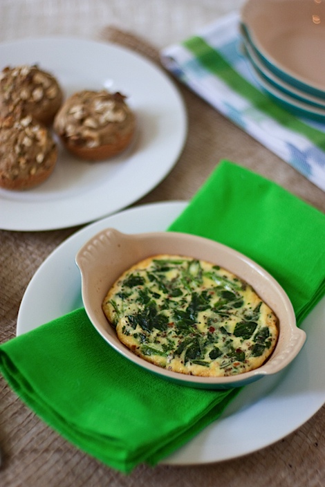 Individual Italian Spinach Parmesan Egg Bake Recipe