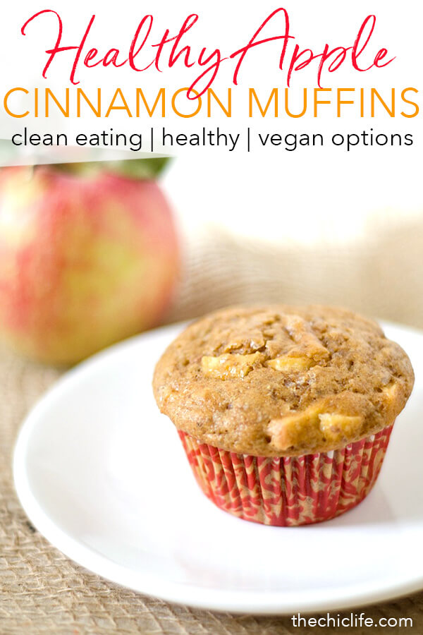 This will make your home smell AMAZING! These Healthy Cinnamon Apple Muffins are so EASY and DELICIOUS! This clean eating breakfast recipe uses regular pantry ingredients for a healthy breakfast idea. #recipe #healthy #healthyrecipes #cleaneating #vegan #vegetarian #muffins #applerecipes #apples