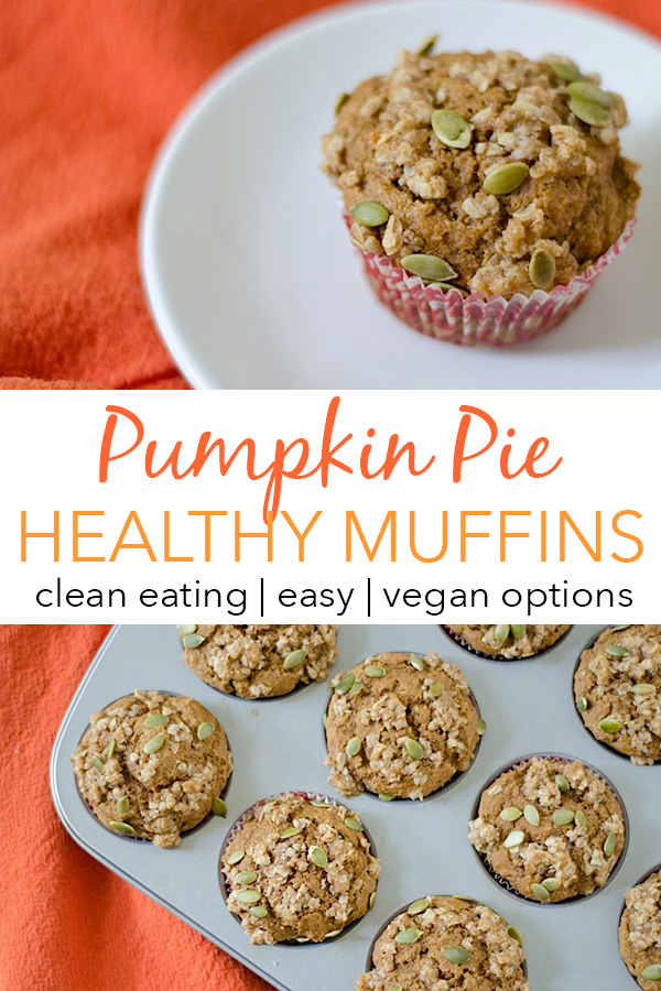 Ditch overly sugary store bought muffins and make this delicious, healthy, clean eating Pumpkin Pie Muffins recipe. Great for breakfast, snacks, or even dessert #recipe #healthy #healthyrecipes #cleaneating #recipe #realfood #vegan #vegetarian