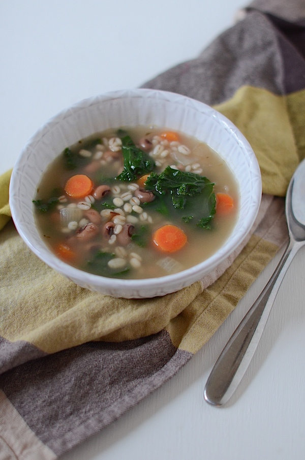 Vegetarian Barley Black Eyed Pea Soup Recipe