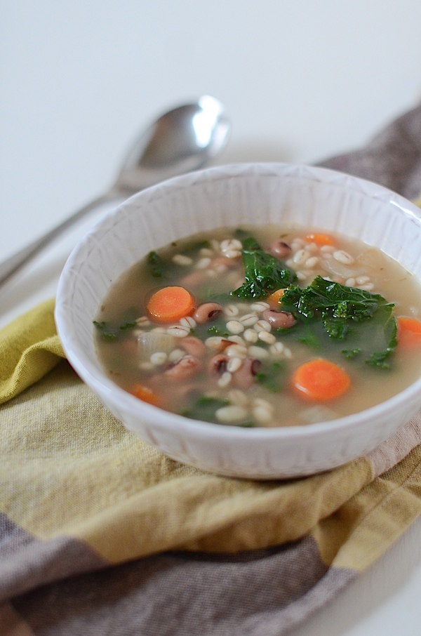 Vegetarian Barley Black Eyed Pea Soup Recipe