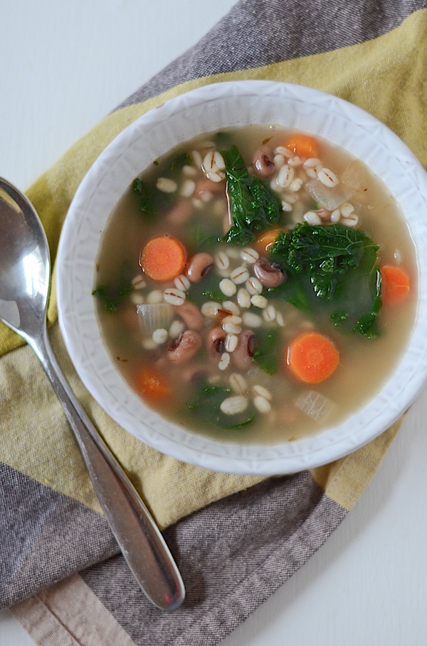 Vegetarian Barley Black Eyed Pea Soup Recipe