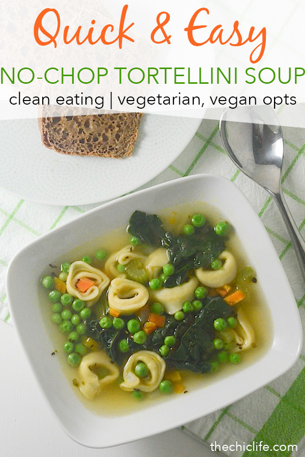 Looking for a lazy weeknight recipe? Click through to see how you can make this soup in 30 minutes or less without chopping a single thing! Yes. The easiest lunch/dinner recipe ever! Vegetarian and vegan options included #recipe #healthy #healthyrecipes #cleaneating #recipe #realfood #vegan #vegetarian