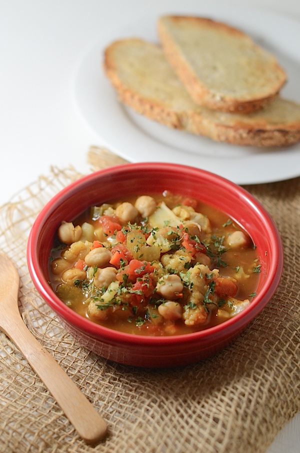 Spiced Cauliflower and Chickpea Soup Recipe