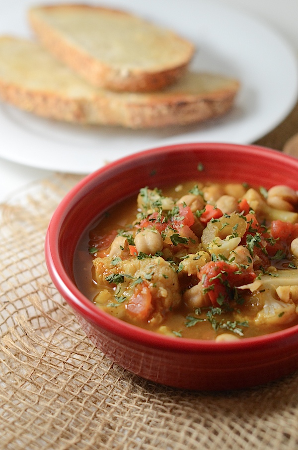 Spiced Cauliflower and Chickpea Soup Recipe