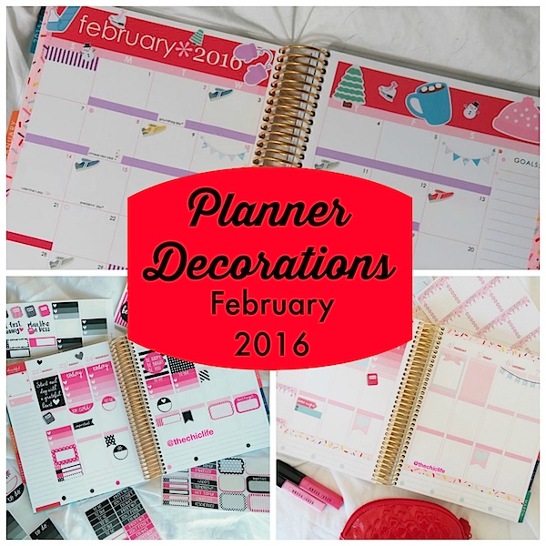 Planner Decorations February 2016 (Erin Condren Vertical)