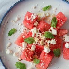 Watermelon Feta Mint Salad Recipe - The Chic Life
