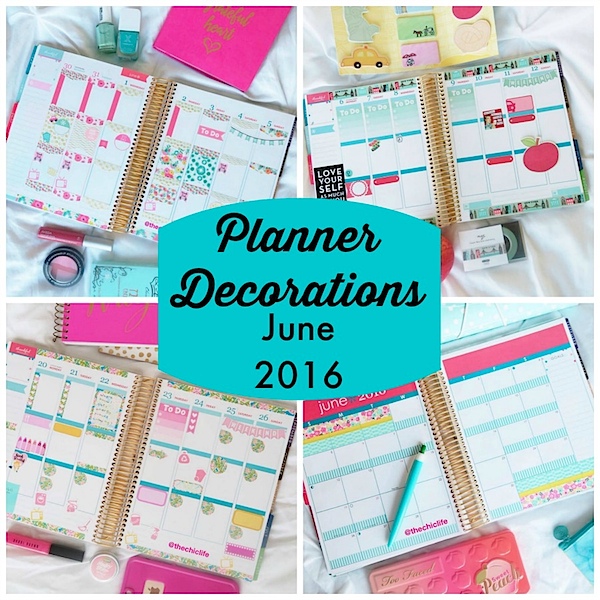 Planner Decorations June 2016 (Erin Condren Vertical)