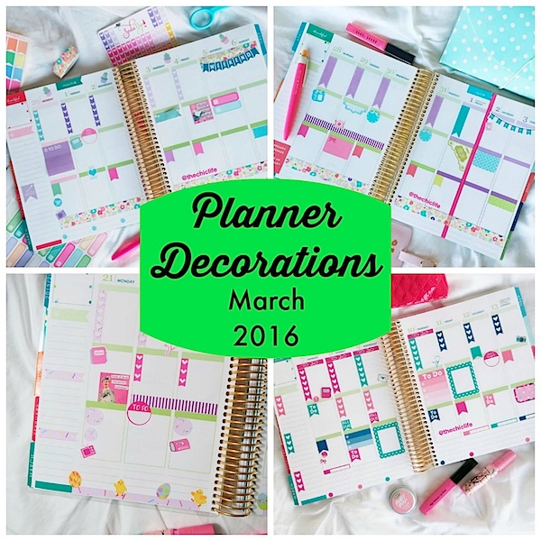 Planner Decorations March 2016 (Erin Condren Vertical)