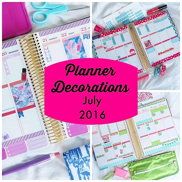 Planner Decorations July 2016 (Erin Condren Vertical)