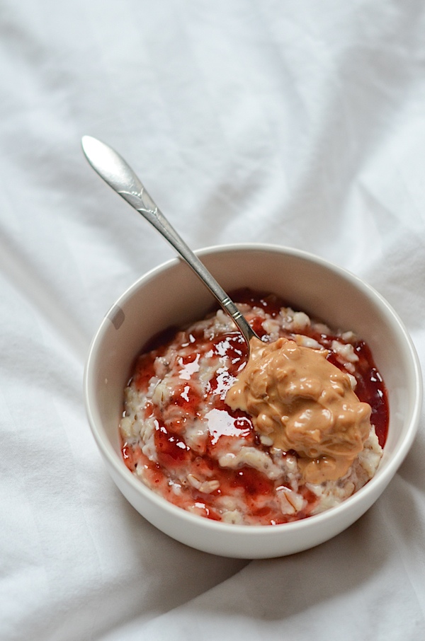 Peanut Butter and Jelly Stovetop Oatmeal Recipe