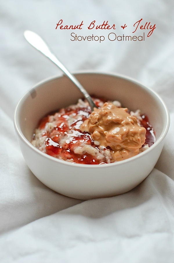 Peanut Butter and Jelly Stovetop Oatmeal Recipe