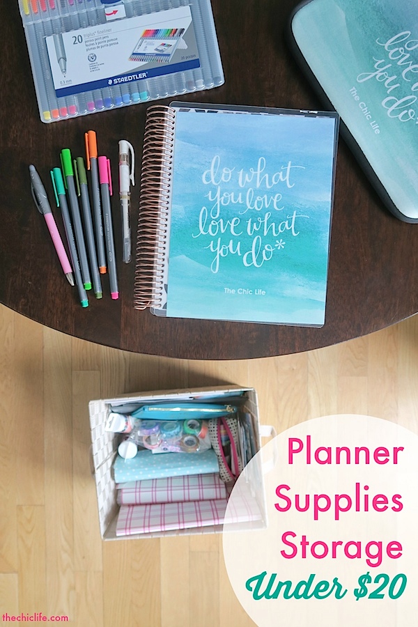 Planner Supplies Storage for Under $20 | Great for Erin Condren, Happy Planner, Passion Planner, Filofax, kikki.K decorations, stickers, scissors, and washi tape!