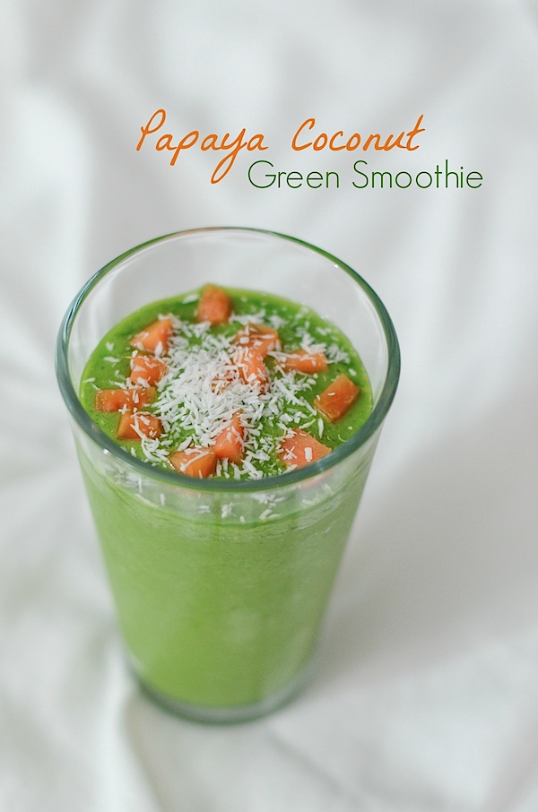 Papaya Coconut Green Smoothie Recipe