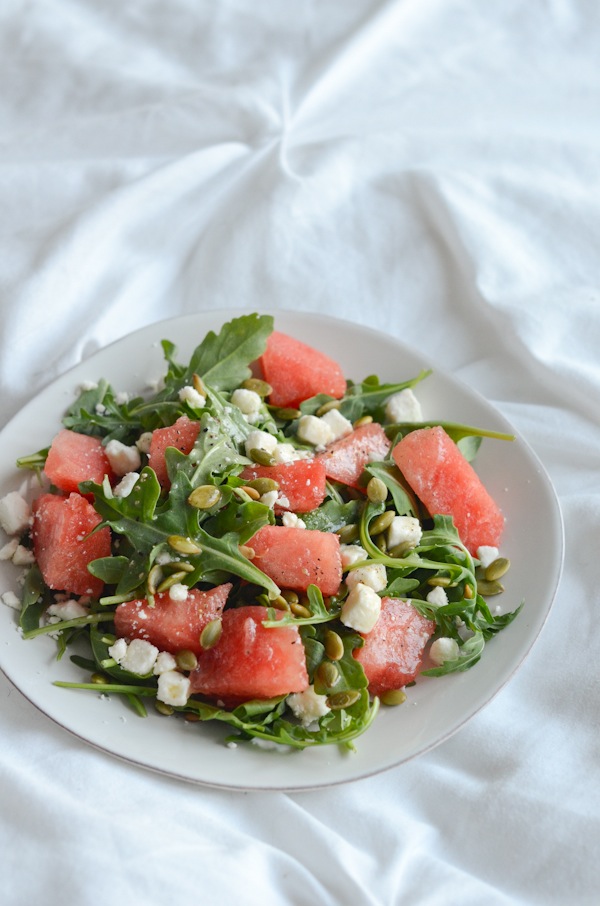 Watermelon Arugula Salad with Lime Vinaigrette Recipe