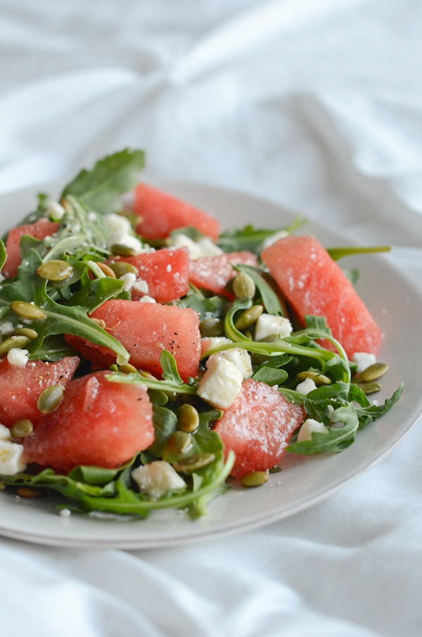 Watermelon Arugula Salad with Lime Vinaigrette Recipe