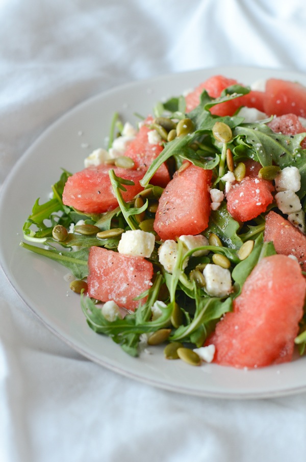 Watermelon Arugula Salad with Lime Vinaigrette Recipe