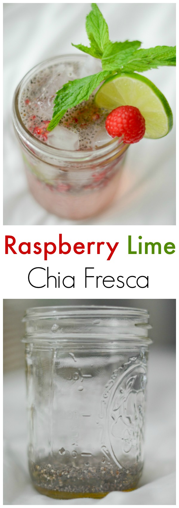 So refreshing for a hot summer day! This Raspberry Lime Chia Fresca Drink Recipe is a healthy soda alternative with superfoods! #drink #healthydrink #cleaneating #chiaseedrecipes #drinkrecipes #drinkideas