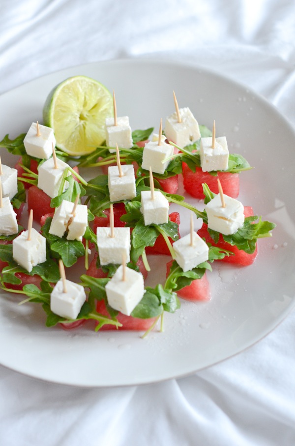 Watermelon Arugula Salad Bites Recipe | Healthy Appetizer