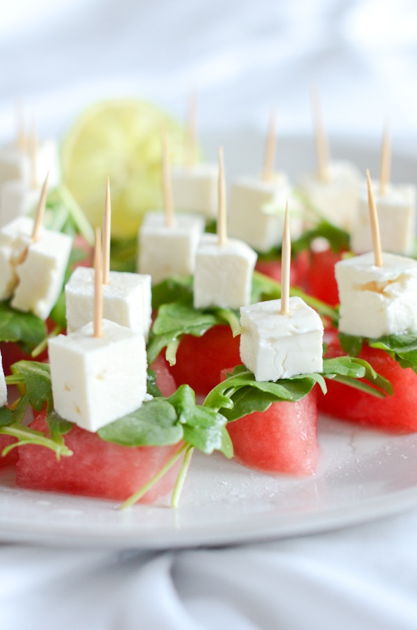 Watermelon Arugula Salad Bites Recipe | Healthy Appetizer