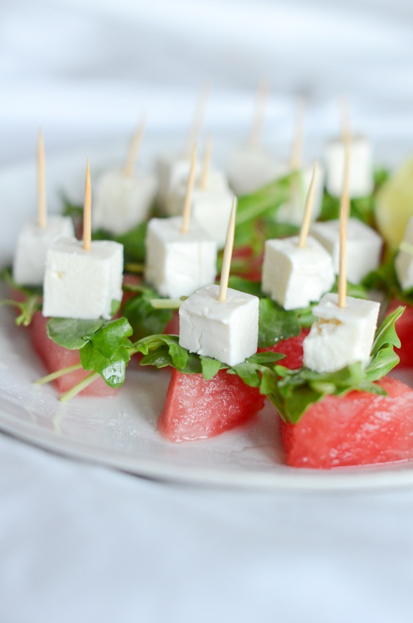 Watermelon Arugula Salad Bites Recipe | Healthy Appetizer