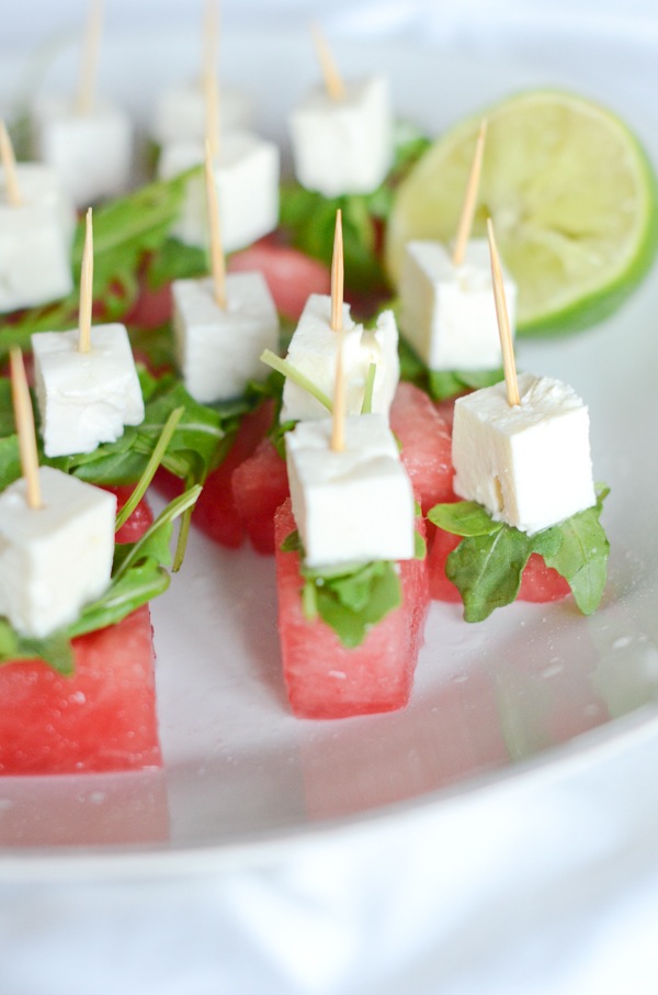 Watermelon Arugula Salad Bites Recipe | Healthy Appetizer