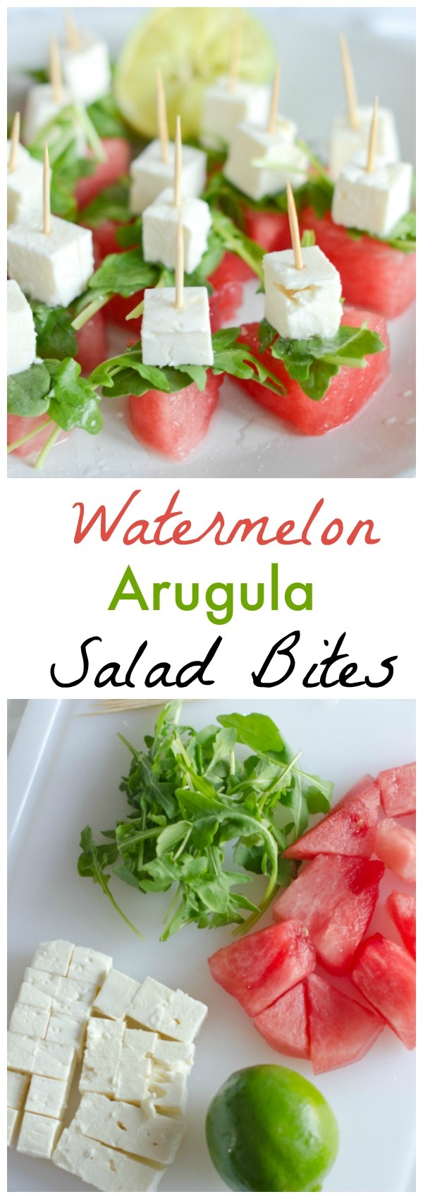 Watermelon Arugula Salad Bites Recipe | Healthy Appetizer