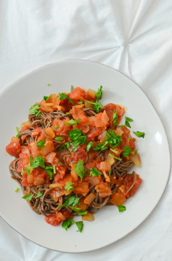 Easy Black Bean Pasta with Quick Tomato Sauce Recipe