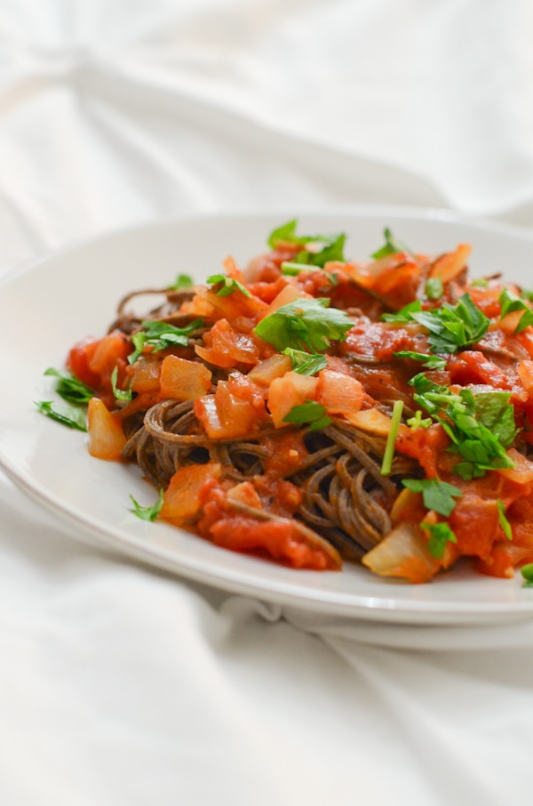 Easy Black Bean Pasta with Quick Tomato Sauce Recipe