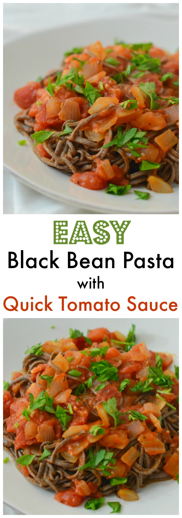 Easy Black Bean Pasta with Quick Tomato Sauce Recipe