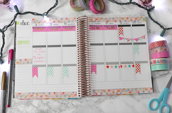 Christmas Washi Tape Only Plan With Me | Erin Condren Vertical LifePlanner