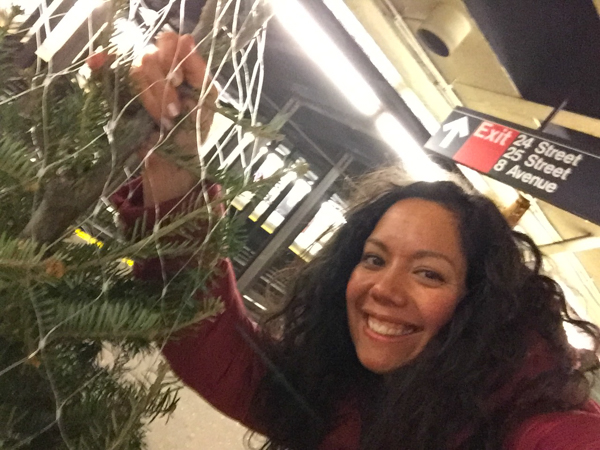 Christmas Tree on the NYC Subway