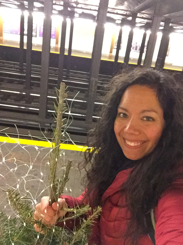 Christmas Tree on the NYC Subway