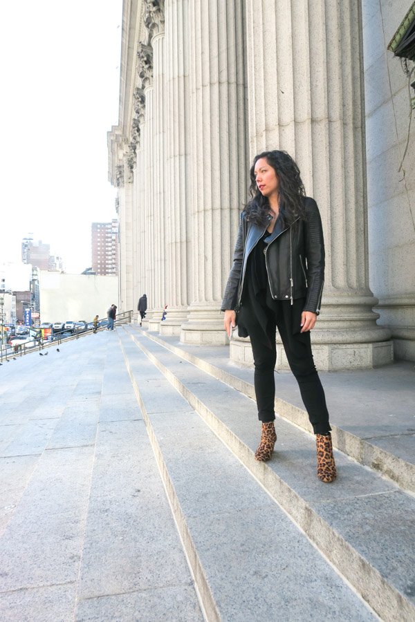 All Black Layers and Leopard Booties {NYC Outfit} - The Chic Life