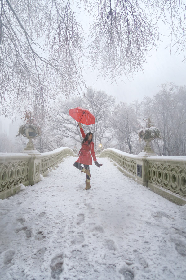 Central Park Snow and the Red Coat - The Chic Life