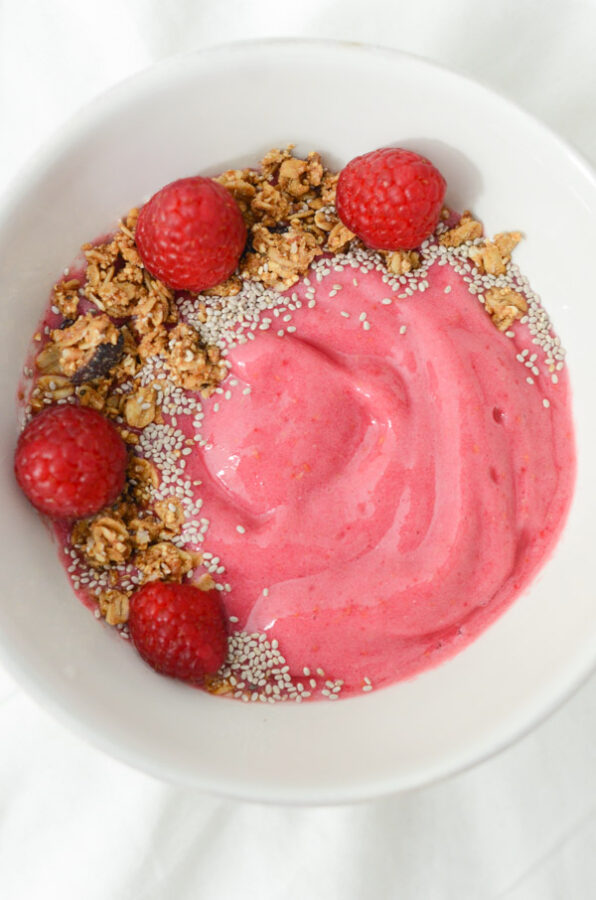 Raspberry Banana Smoothie Bowl Recipe | 3 Ingredients | Vegan