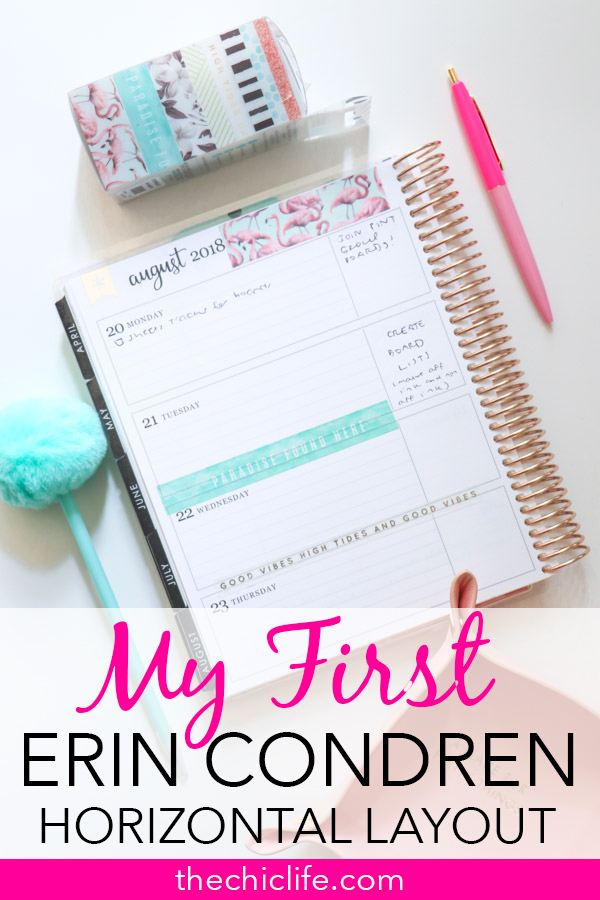 My First Erin Condren LifePlanner Horizontal Layout Decorations with washi tape | August 20, 2018 | #erincondren #lifeplanner #plannerlayout #plannerideas #teamhorizontal #eclp