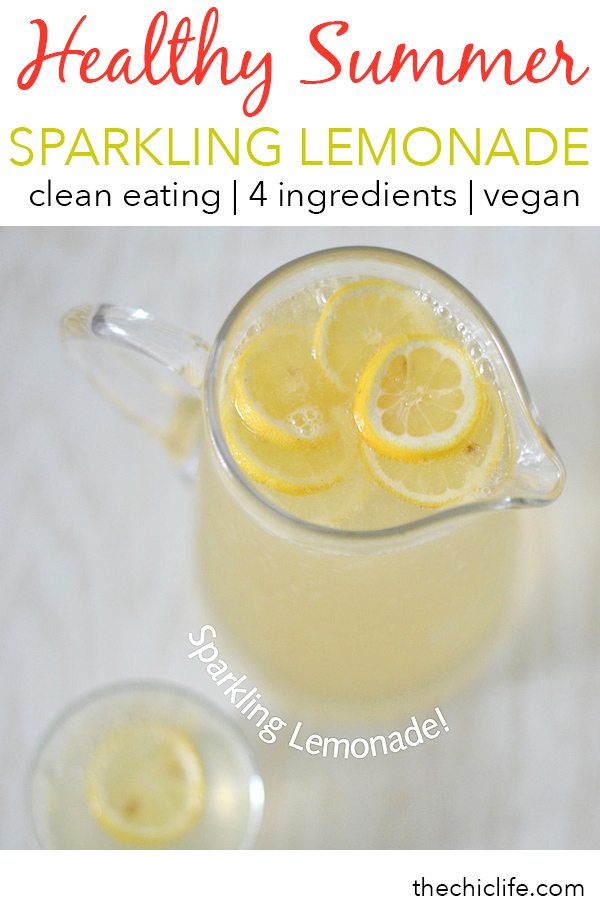 Sparkling Lemonade | Click for 11 more healthy summer recipes that are perfect for celebrating the Fourth of July, Labor Day or even just for entertaining friends and family to enjoy the last days of summer. Clean eating style, easy, from scratch, real food, really delicious - great for lunch, dinner with ideas for dessert and non-alcohol drinks / mocktails #recipe #healthy #healthyrecipes #healthyfood #cleaneating 