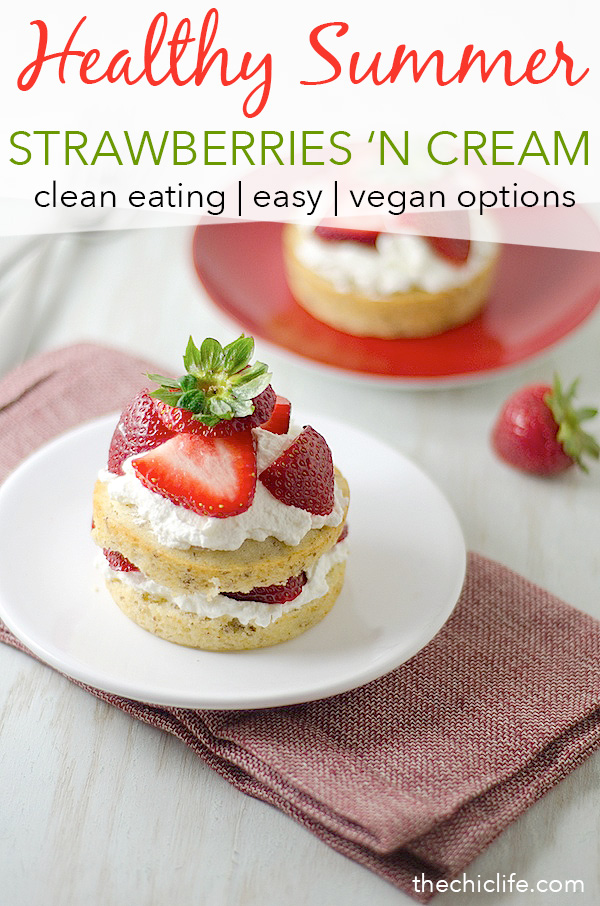 Strawberries 'N Cream Cake Minis | Click for 11 more healthy summer recipes that are perfect for celebrating the Fourth of July, Labor Day or even just for entertaining friends and family to enjoy the last days of summer. Clean eating style, easy, from scratch, real food, really delicious - great for lunch, dinner with ideas for dessert and non-alcohol drinks / mocktails #recipe #healthy #healthyrecipes #healthyfood #cleaneating 