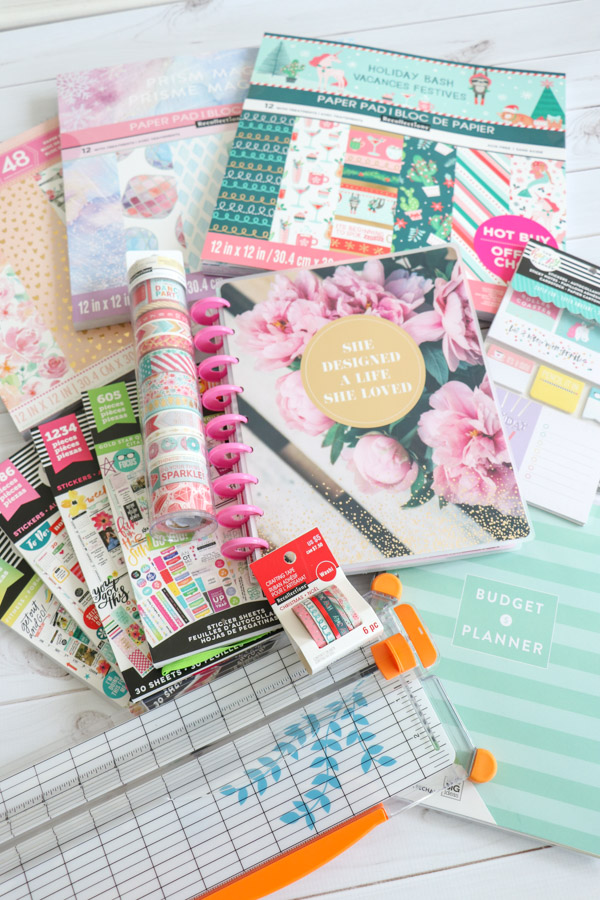 Click to watch a video and read about this HUGE haul I did to get a new Happy Planner and some fun planner supplies to take my planner to the next level. You'll love seeing these cute planner supplies. #planner #planning #plannerideas #plannersupplies #happyplanner #mambi 