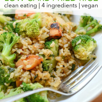 Have your cake and eat it too with this Lazy Low Carb Fried Rice Recipe (Still Made with Rice!). Cut the rice in half to reduce your carbs while also upping your veggie intake. Great for those days you're not getting your vegetable servings in earlier. ##recipe #healthy #healthyrecipes #healthyfood #cleaneating #recipe #realfood #vegan #veganrecipe