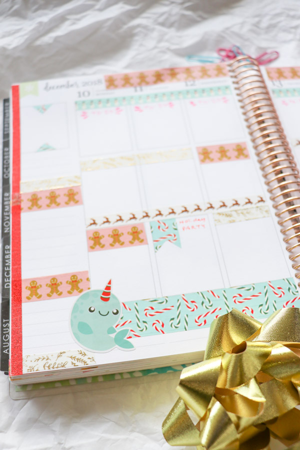 Click to see how I use only washi tape in my planner | Plan with Me: Christmas Washi Tape Only | Erin Condren Vertical 2018 #erincondren #lifeplanner #planner #planning #erincondren #plannerdecorations #plannerideas