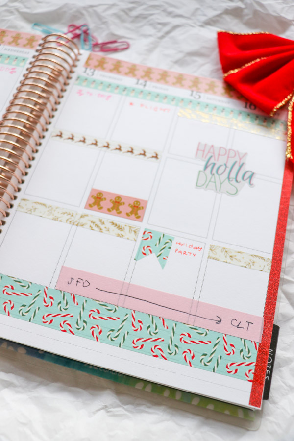 Click to see how I use only washi tape in my planner | Plan with Me: Christmas Washi Tape Only | Erin Condren Vertical 2018 #erincondren #lifeplanner #planner #planning #erincondren #plannerdecorations #plannerideas