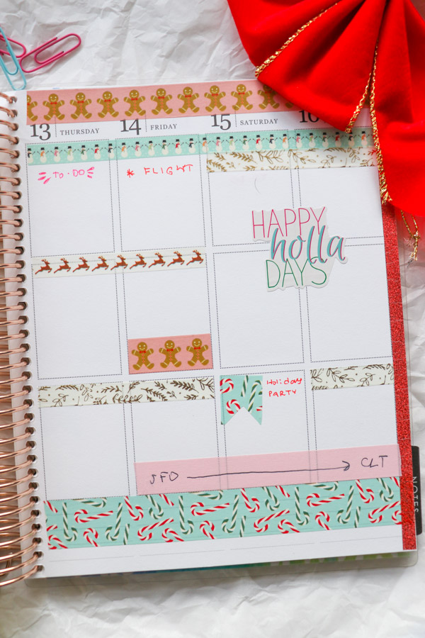 Click to see how I use only washi tape in my planner | Plan with Me: Christmas Washi Tape Only | Erin Condren Vertical 2018 #erincondren #lifeplanner #planner #planning #erincondren #plannerdecorations #plannerideas