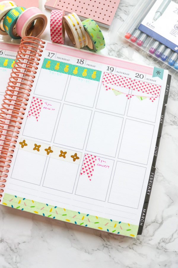 So you have your new planner, but you feel lost?! Where do you start? I felt the same way when I started, so I made a video for you. Click to see How to Decorate and Use Your Planner Spread with washi tape only. #erincondren #lifeplanner #planner #planning #erincondren #plannerdecorations #plannerideas